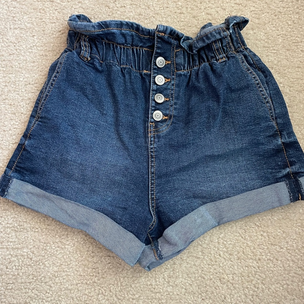No Boundaries High Waist Denim Blue Shorts